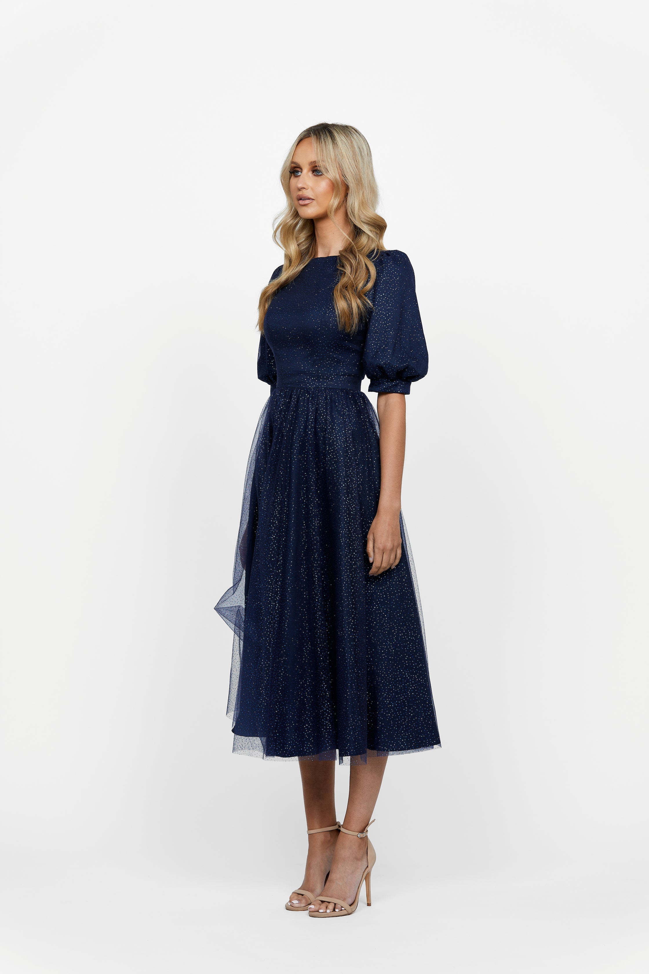 Elegant Micah Puff Sleeve A-Line Dress for Women | Flattering Fit & Romantic Style | Perfect for Weddings, Parties & Special Occasions