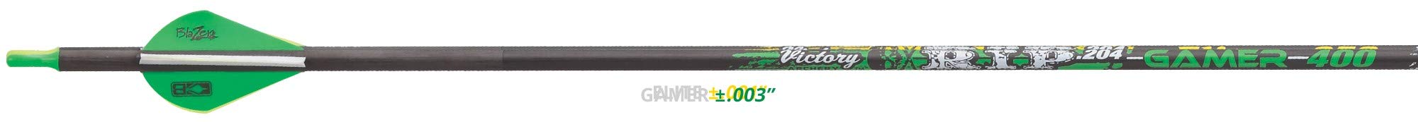 Victory Archery RIP Gamer Carbon Arrows - 1 Dozen (12 Count) 350 Spine Black Hunting Arrows for Target Practice & Bow Hunting