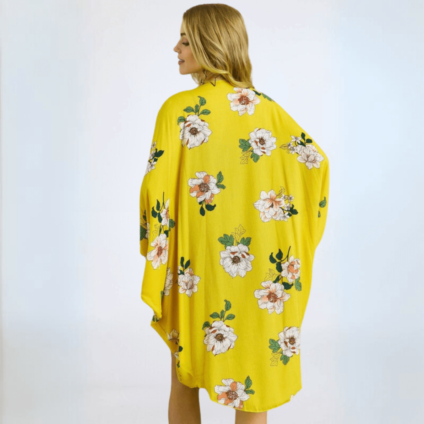 Elegant Floral Kimono Cardigan - Soft & Lightweight Cover-Up for Women | Made in USA | Perfect for Beach, Boho Outfits & Summer Evenings