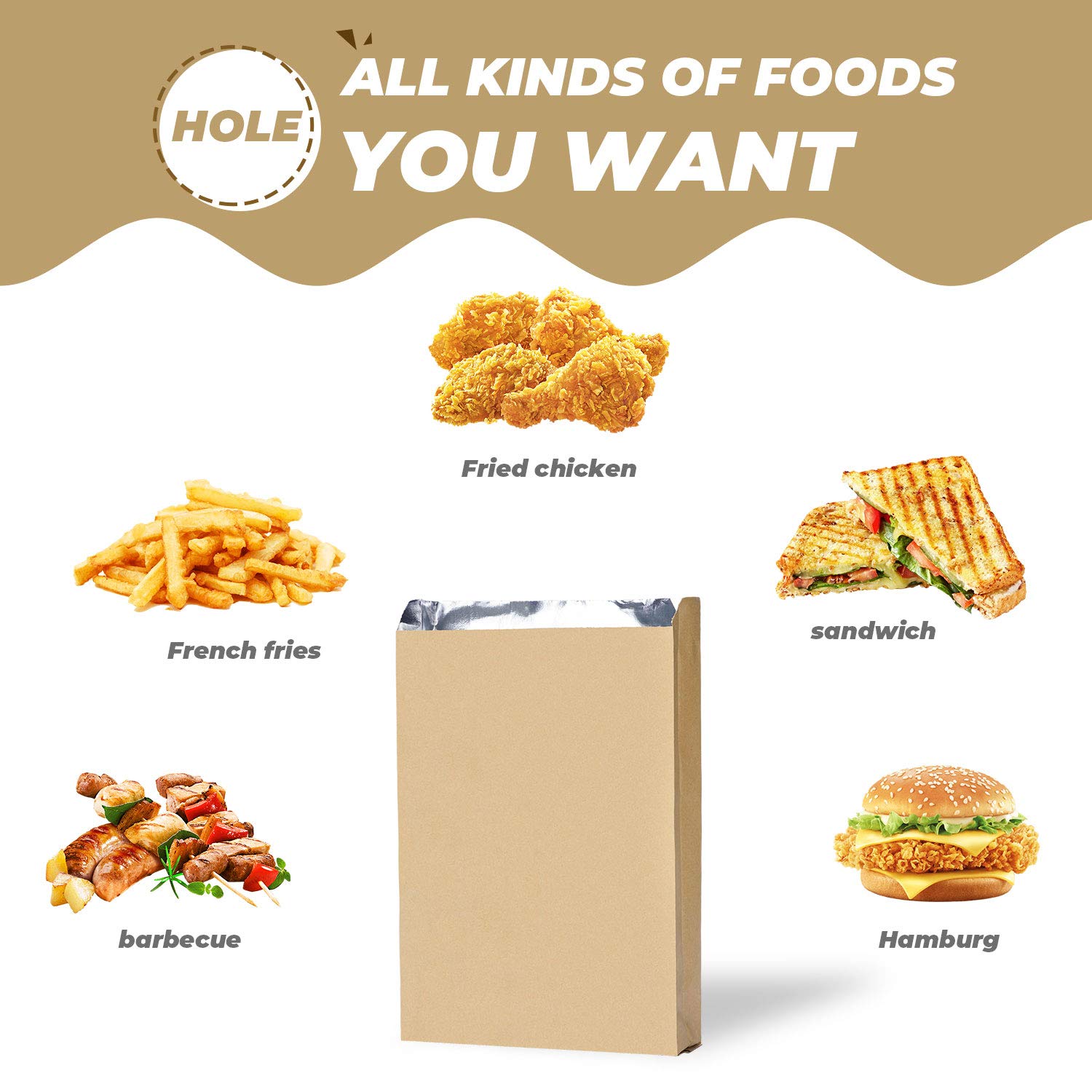 EUSOAR 100pcs Disposable Food Storage Bags - 10.2