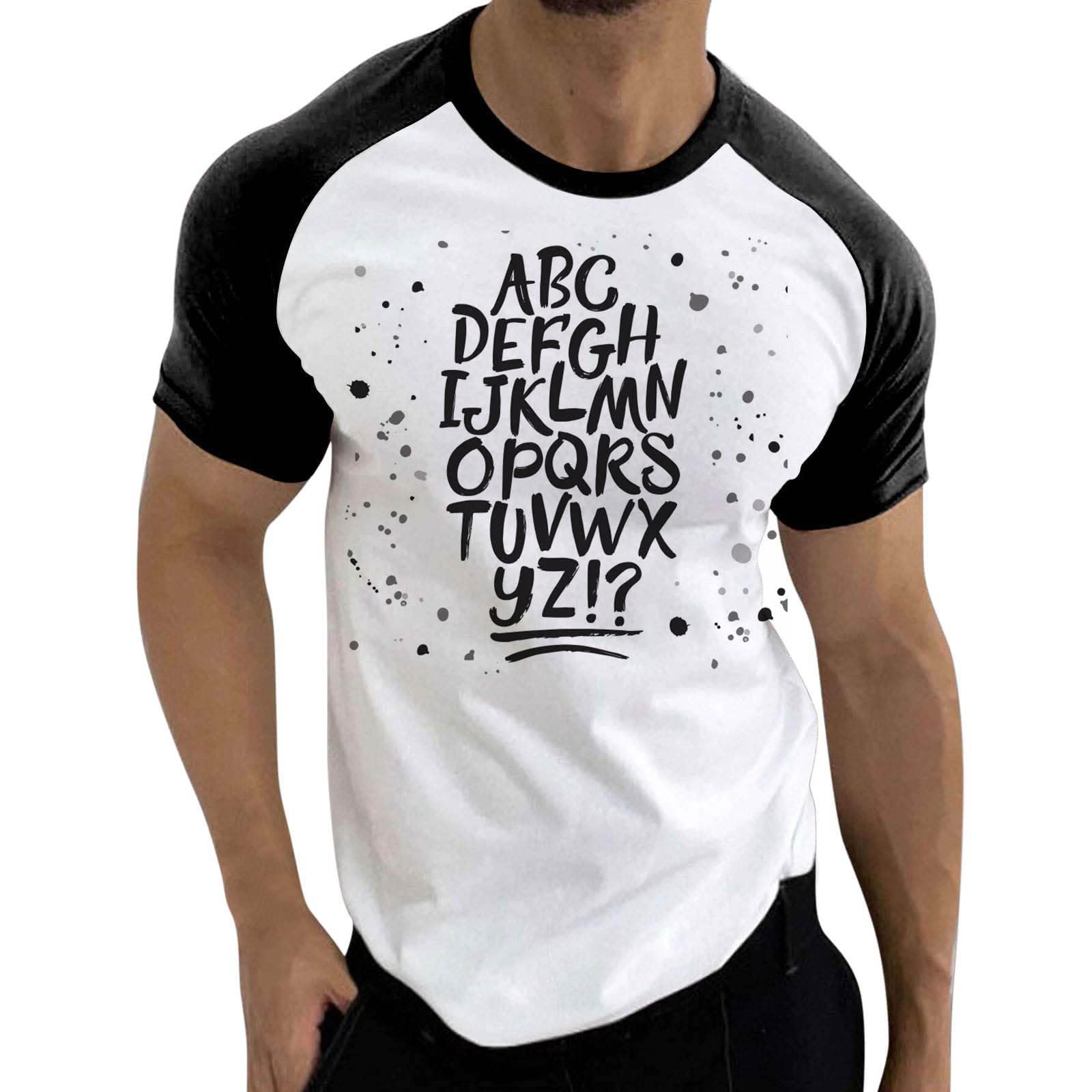 Men's Short Sleeve Dress Shirt - Summer Casual Color Block Raglan T-Shirt with Round Neck | Perfect for Office, Outdoor & Vacation Wear