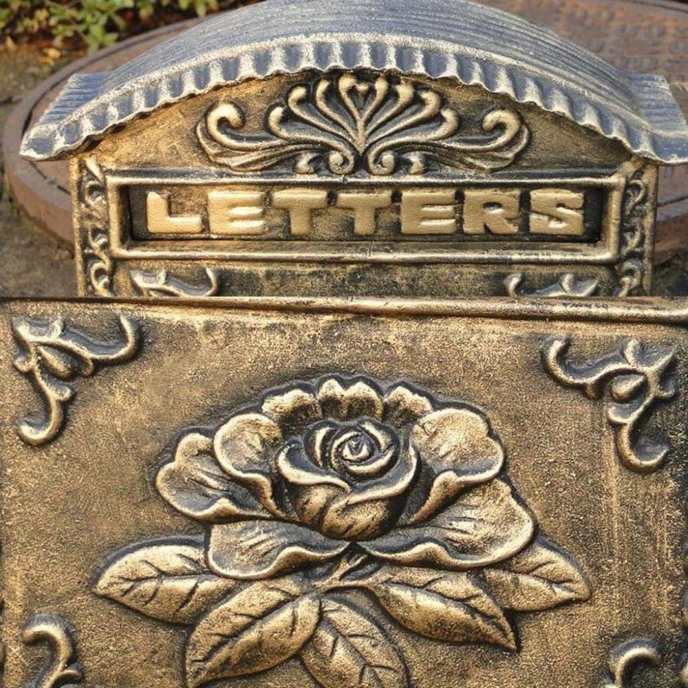 Wall Mounted Mailbox - Decorative Outdoor Post Box for Home, Garden & Villa - Rustic Newspaper Holder - Perfect for Front Porch, Yard & Entryway Decor