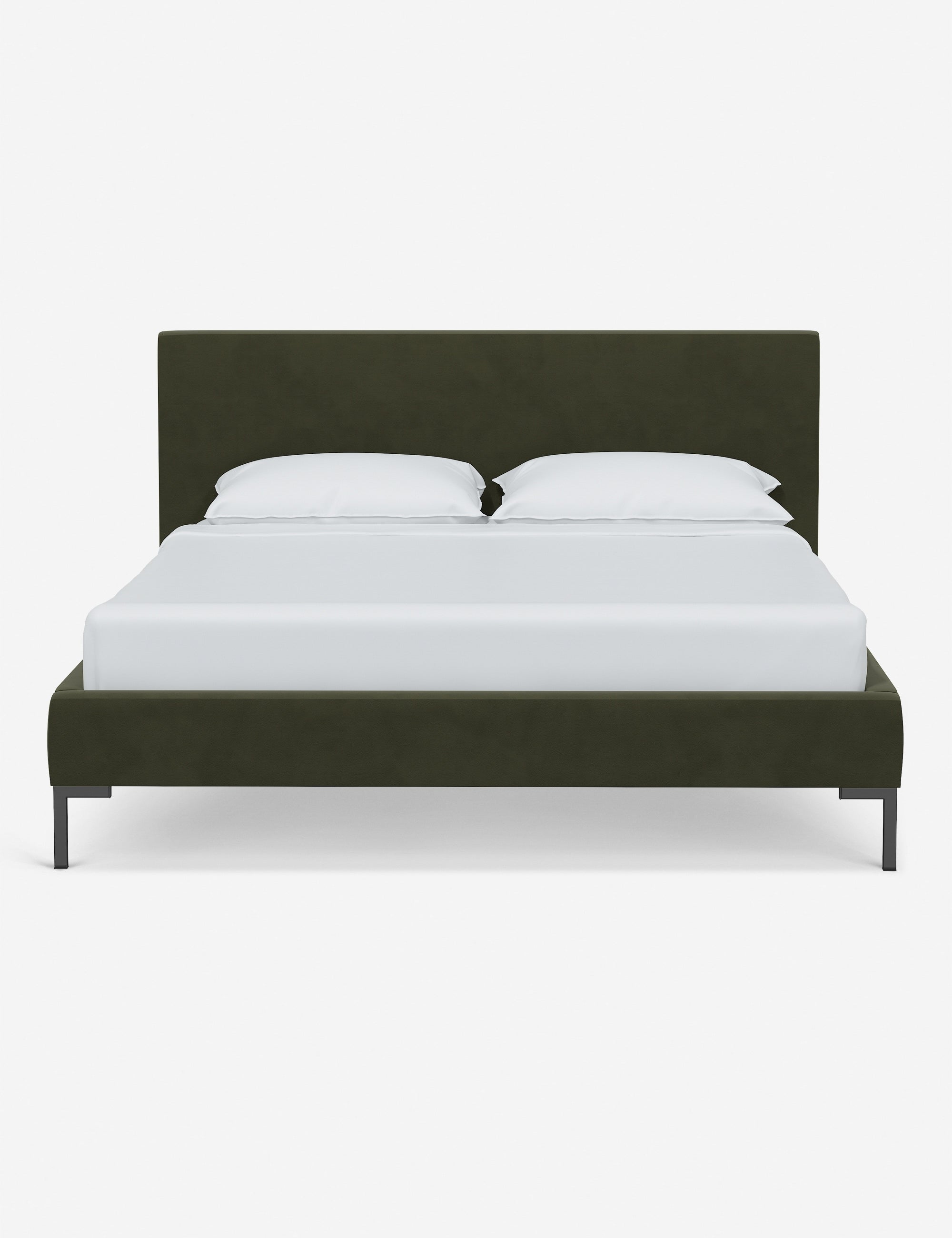 Deva Queen Size Platform Bed Frame with Wooden Slats - Modern Minimalist Bedroom Furniture for Small Spaces & Apartments | Sturdy Support & Easy Assembly