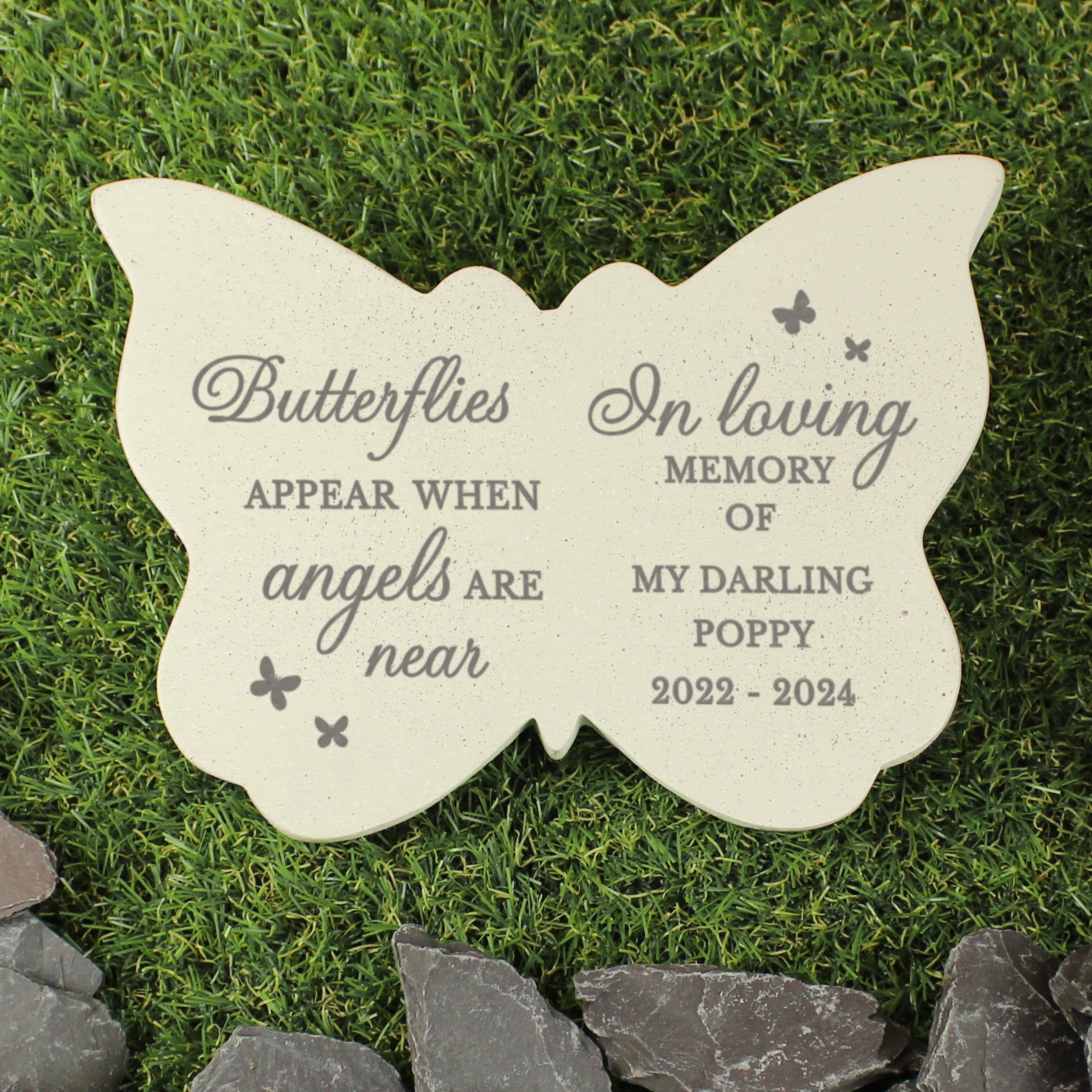 Personalized Memorial Butterfly Grave Marker - Handcrafted Keepsake for Loved Ones | Perfect for Cemeteries, Gardens & Memorial Displays