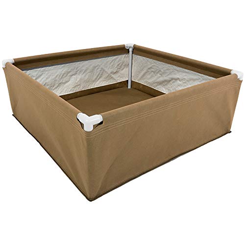 Grassroots Fabric Raised Bed 4' x 4' with Living Soil & Blumat Irrigation Kit - Perfect for Organic Gardening, Urban Farming, and Sustainable Vegetable Growing