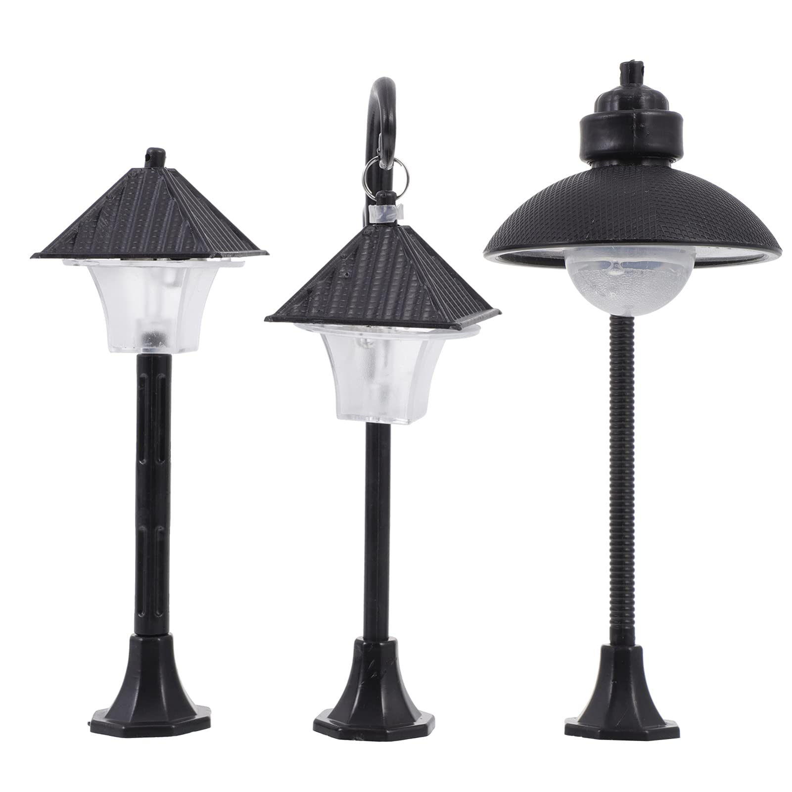 VICASKY 3-Pack Mini LED Street Lights - Outdoor Garden Lamp, Durable Miniature Spotlight for Micro Landscape, Dollhouse, Train Set & DIY Model Scenery - Perfect for Home Decoration, Fairy Gardens & Nighttime Ambiance