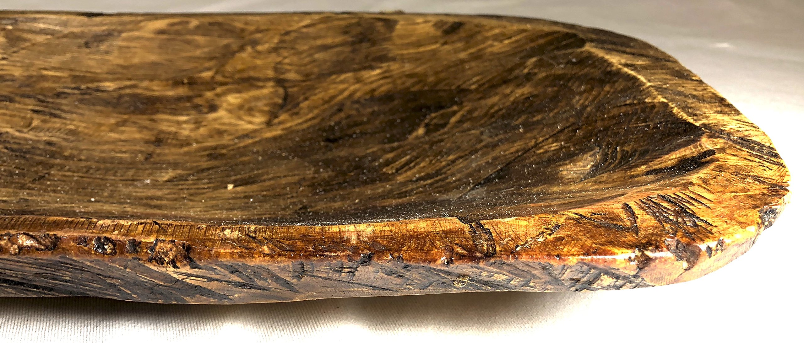 Handcrafted Stained Wood Dough Bowl - Rustic Farmhouse Bread Making & Serving Tray for Baking, Entertaining, and Home Decor