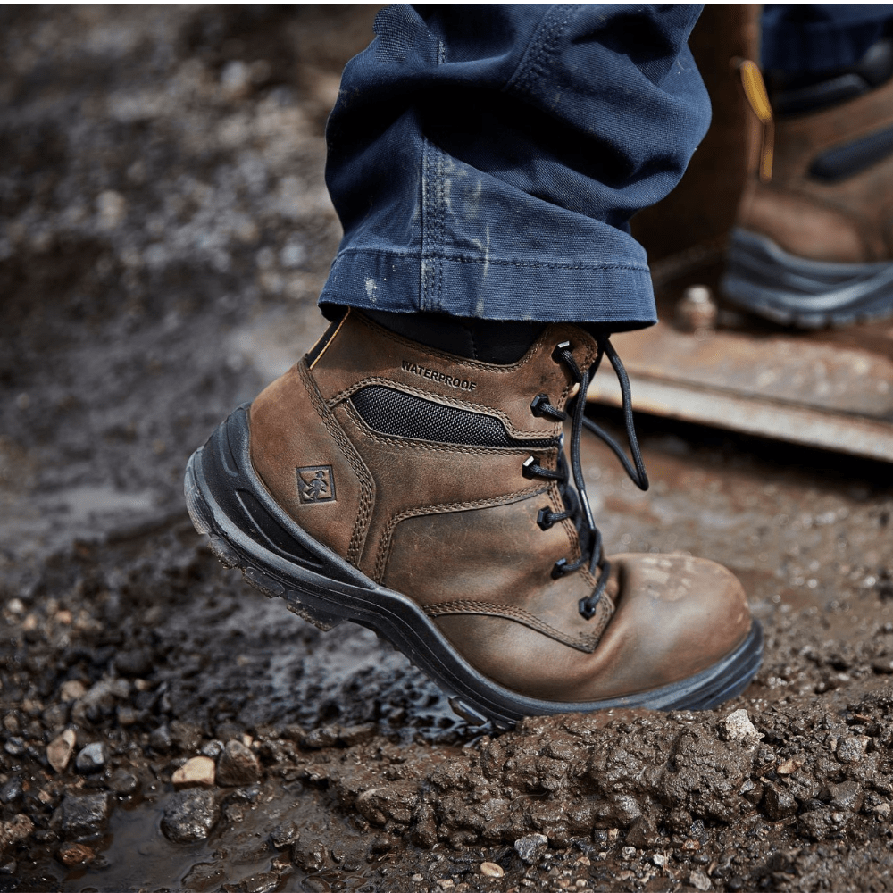 Terra Byrne Unisex 6-Inch Waterproof Composite Toe Work Boots TR0A839BDBX - Brown Safety Shoes for Construction, Warehouse & Outdoor Work
