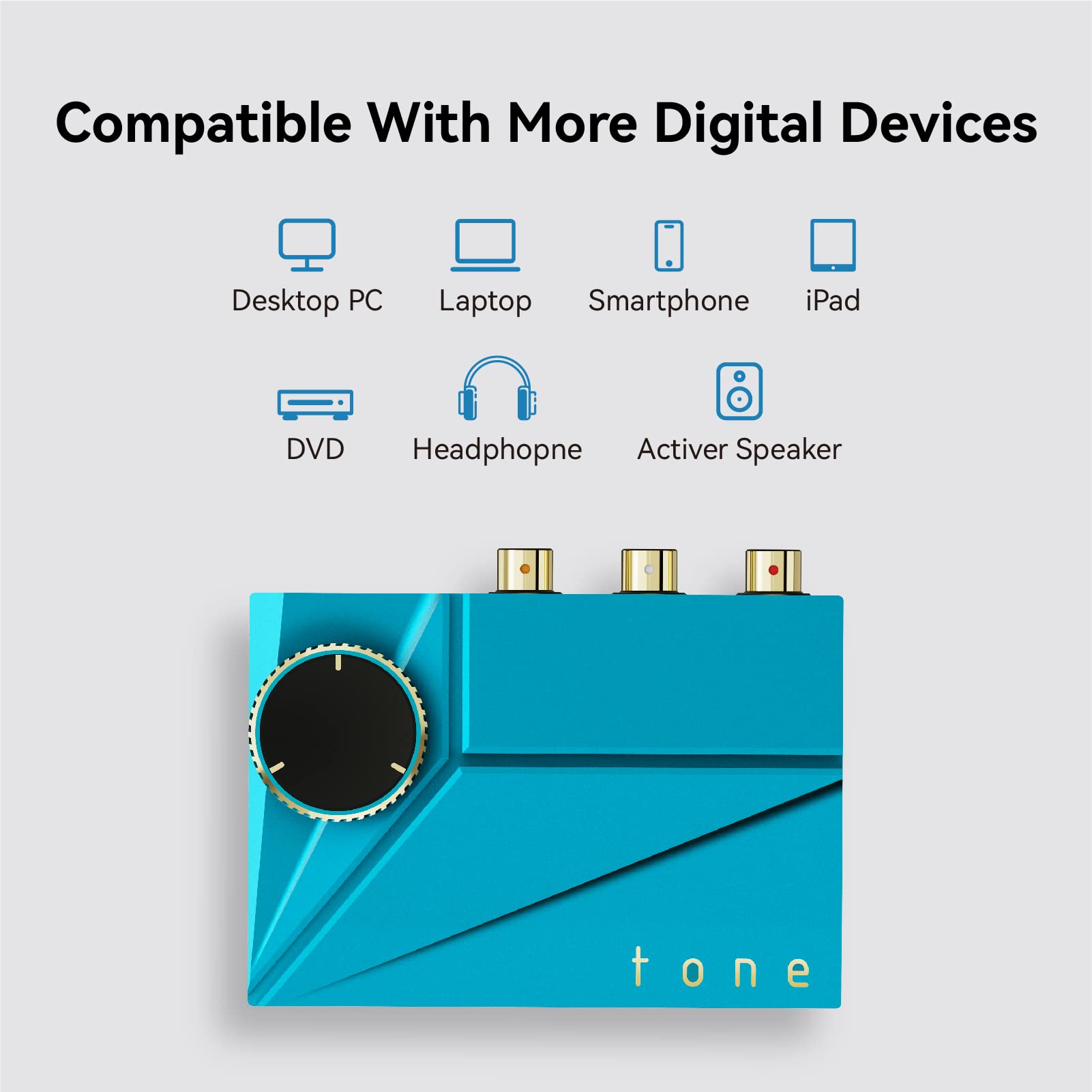 Khadas Tone2 Pro USB DAC Amp - High Resolution Desktop Digital Analog Converter & Headphone Amplifier with USB-C/I2S Inputs, 3.5mm/4.4mm/RCA Outputs - MQA Decoder for Audiophiles & Home Studio Use