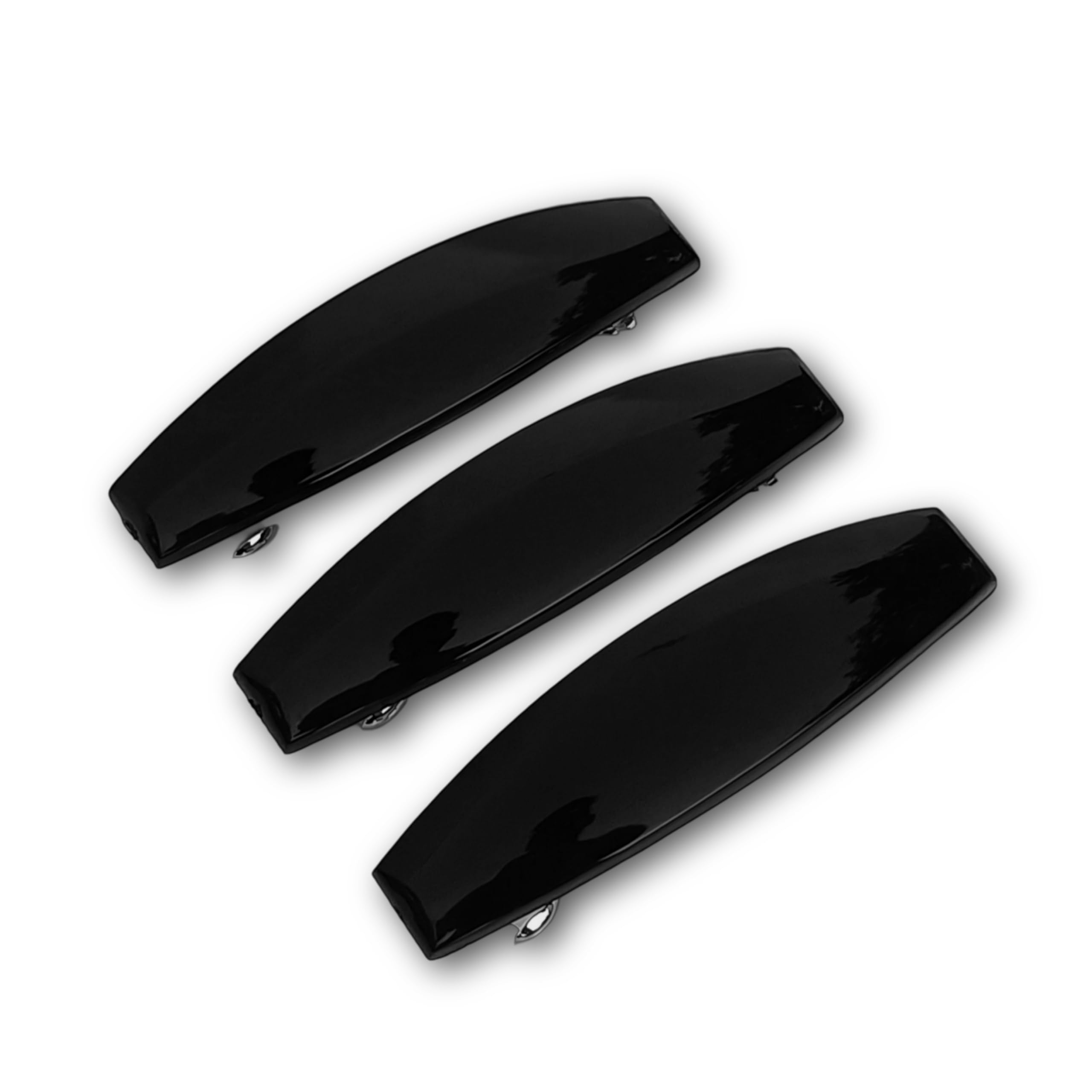 Stylish Black Plain Hair Clips for Women & Girls - 3-Pack Barrettes & Back Clips for Everyday Hairstyles, School, Work & Special Occasions