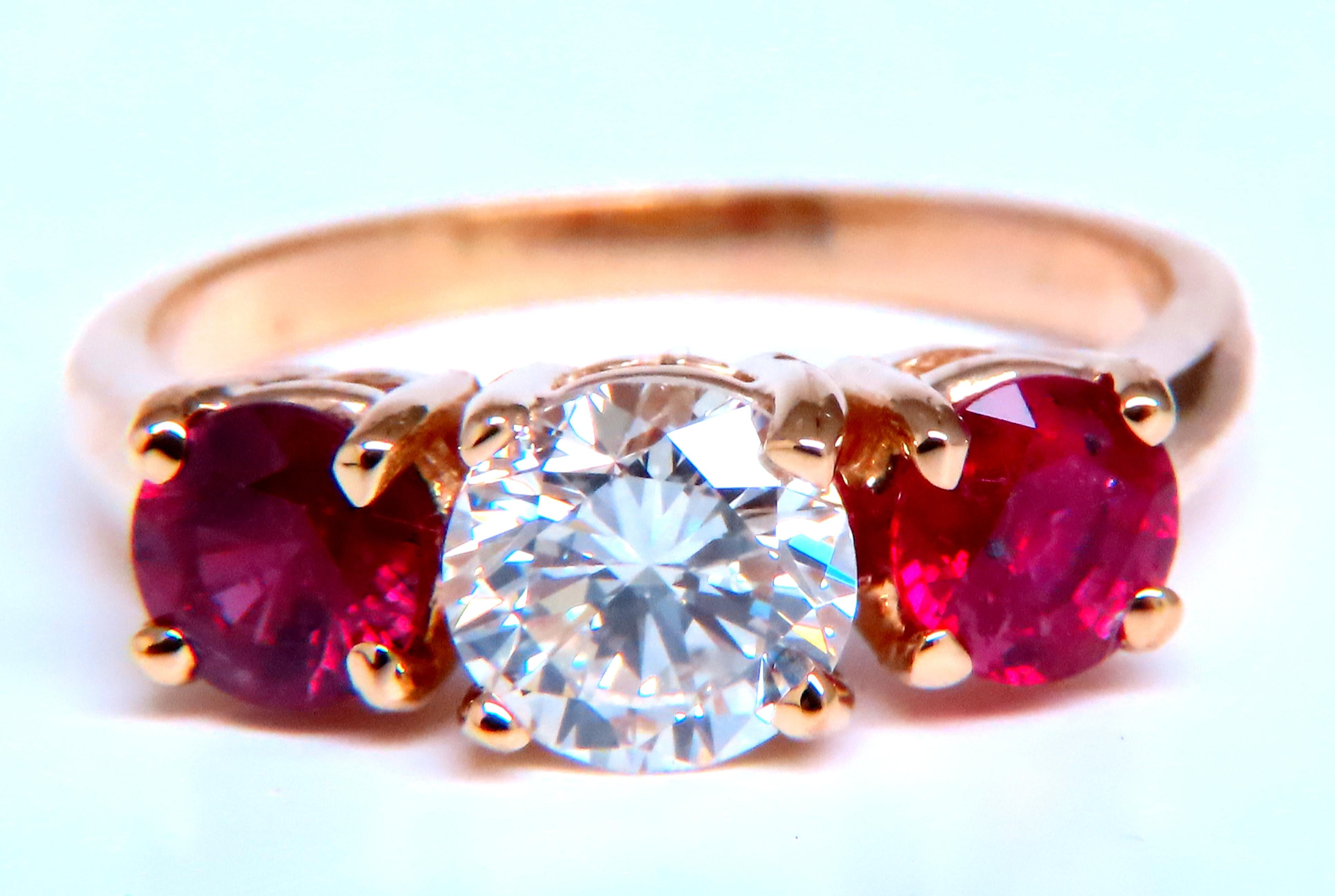 GIA Certified 1.02 Carat Natural Round Diamond Ruby Ring in 14K Gold - Perfect for Engagement, Anniversary & Special Occasion Gifts