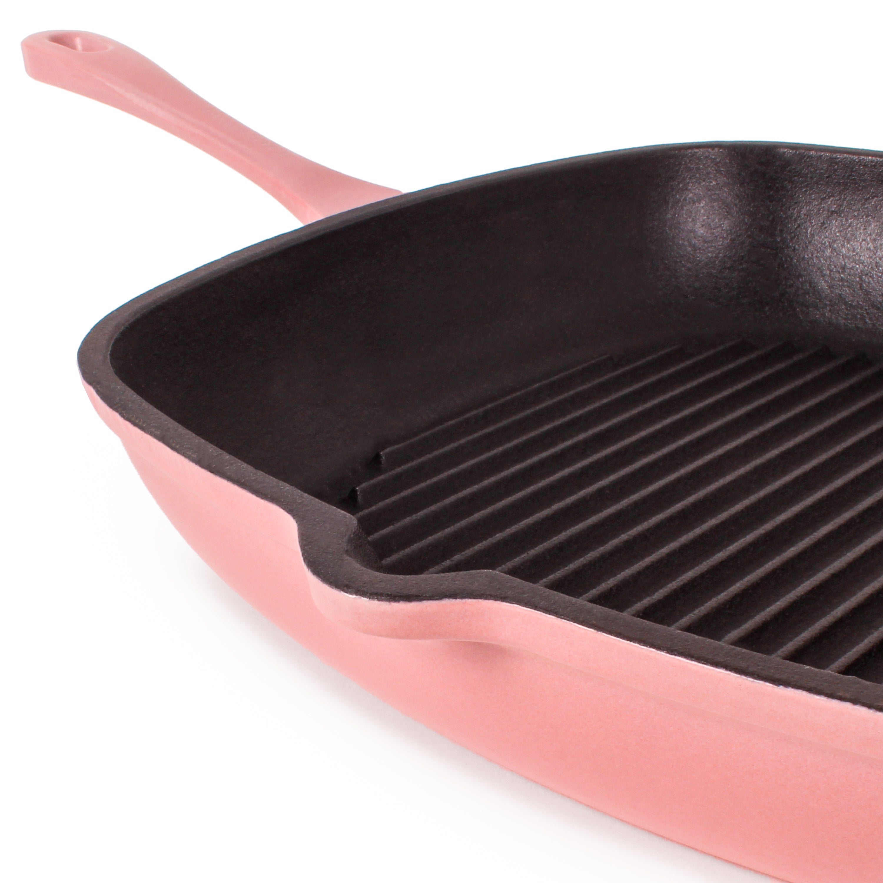 BergHOFF Neo 4-Piece Cast Iron Cookware Set - Grill Pan, Fry Pan & Oval Dutch Oven, Pink | Durable Non-Stick Kitchenware for Grilling, Frying & Braising | Perfect for Home Cooking, Camping & Outdoor BBQ