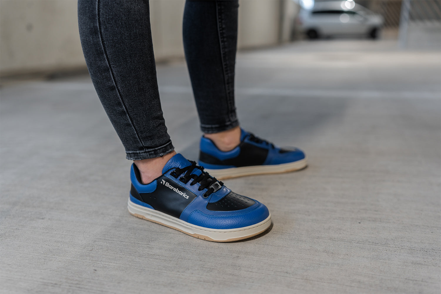 Barefoot Sneakers for Men & Women - Barebarics Wave Black & Blue Minimalist Shoes | Lightweight, Flexible & Comfortable for Running, Walking & Everyday Wear