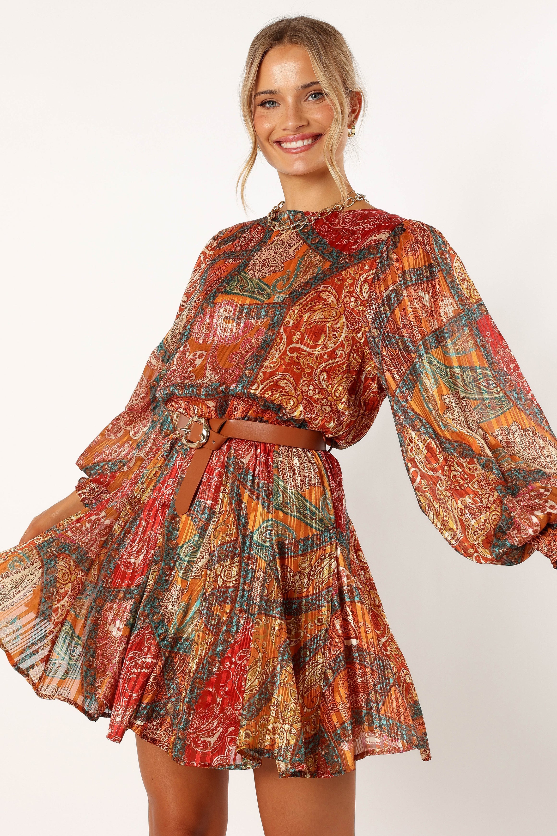 Gabriel Long Sleeve Mini Dress - Floral Print, Stretchy Fabric, Casual & Party Wear for Women | Perfect for Date Night, Office Outfits & Holiday Events