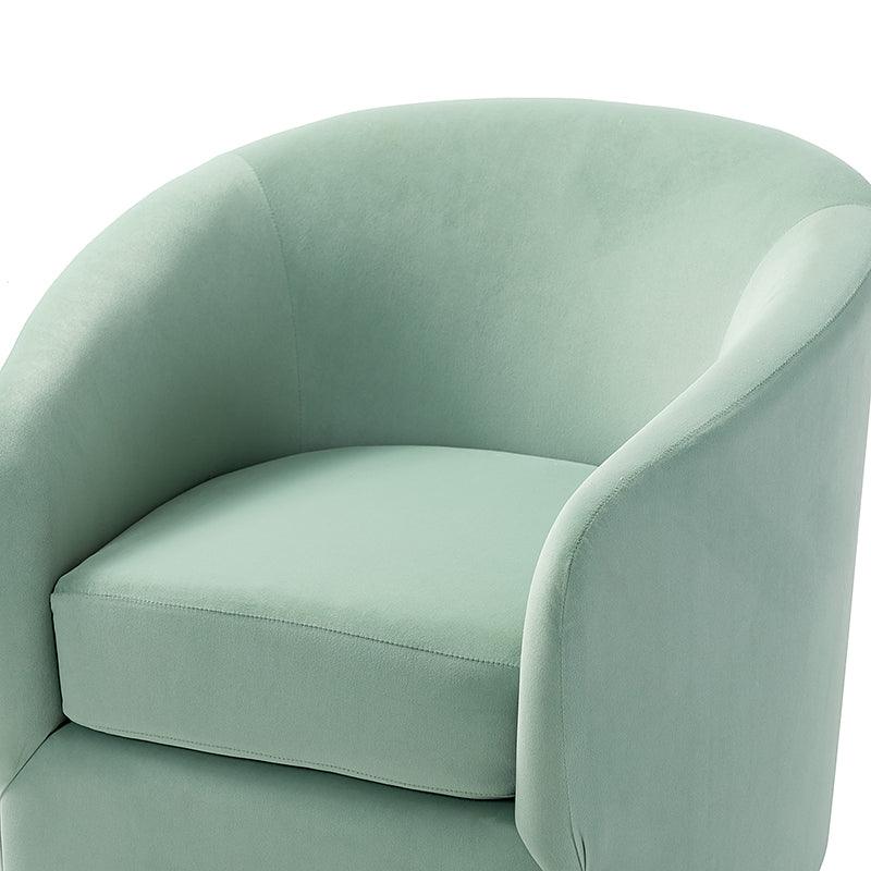 Emanuela Velvet Swivel Barrel Armchair - Modern Accent Chair for Living Room, Bedroom & Office - 360° Rotating Comfortable Lounge Chair with Soft Upholstery - Perfect for Reading, Relaxing & Home Decor