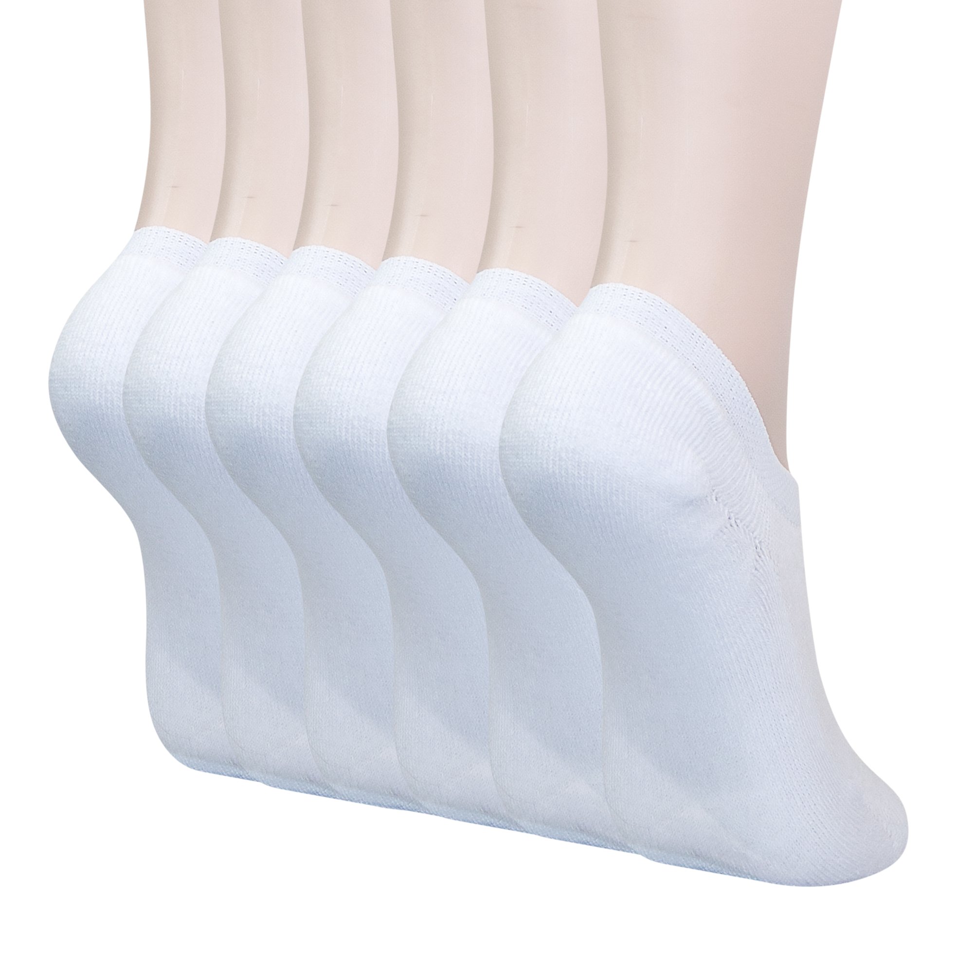 KONY Women's No Show Socks 6-Pack - Non Slip Cotton Thick Cushioned Flat Boat Liner Low Ankle Socks for Sneakers (Size 6-9) | Perfect for Running, Yoga & Everyday Wear