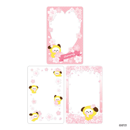 BT21 Cherry Blossom Mini Photo Card Frame - Cute Chimmy Character Display for K-Pop Fans | Perfect for Desk Decor, Gift Giving & BTS Memorabilia Collection