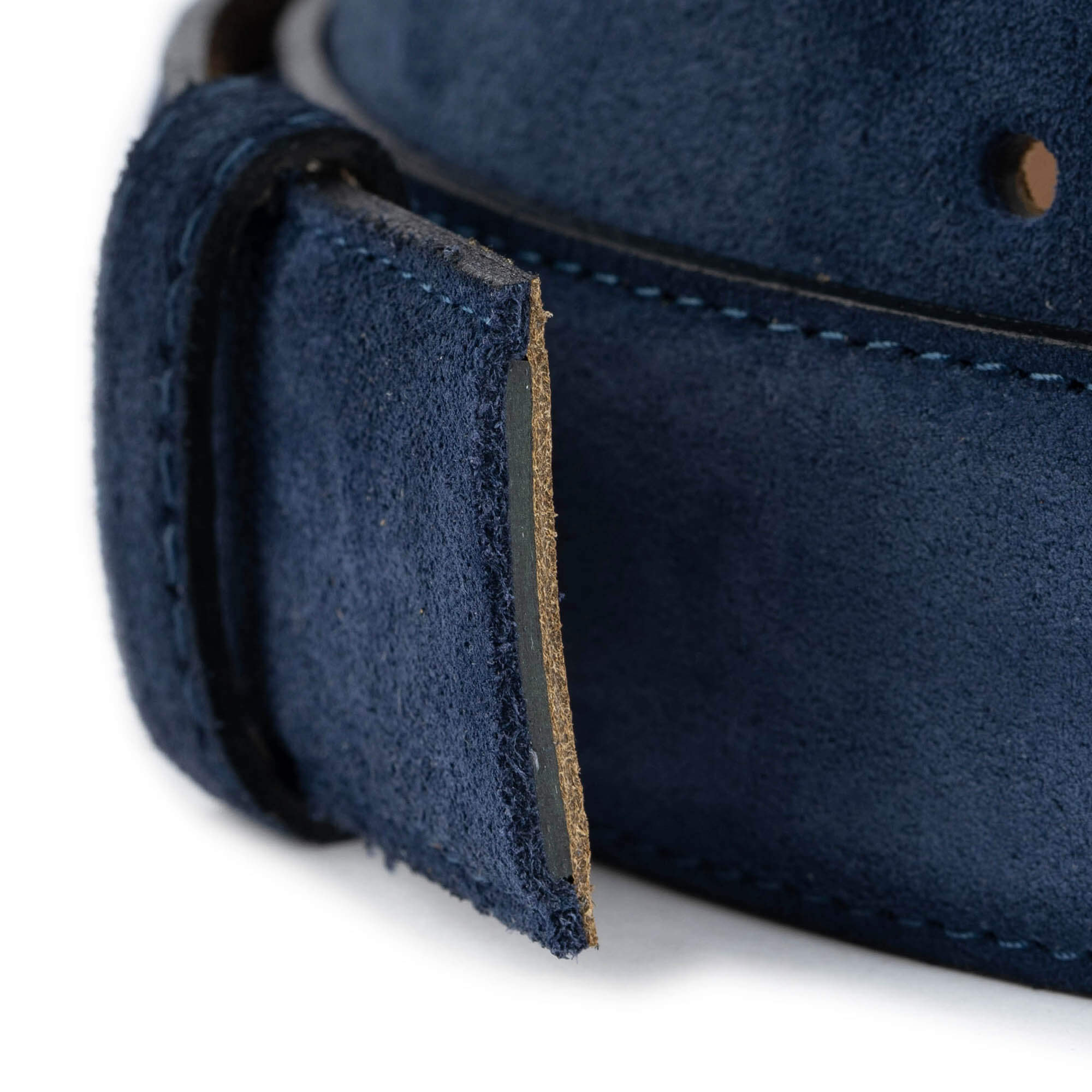 3.5cm Blue Suede Leather Replacement Belt Strap for Ferragamo Buckles - Perfect for Dress Pants, Jeans & Formal Attire
