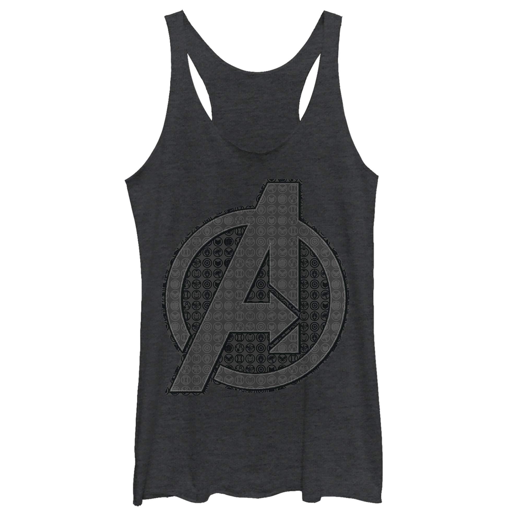Marvel Avengers Endgame Grayscale Logo Women's Racerback Tank Top - Comfortable Workout & Casual Wear for Gym, Running, and Everyday Fashion