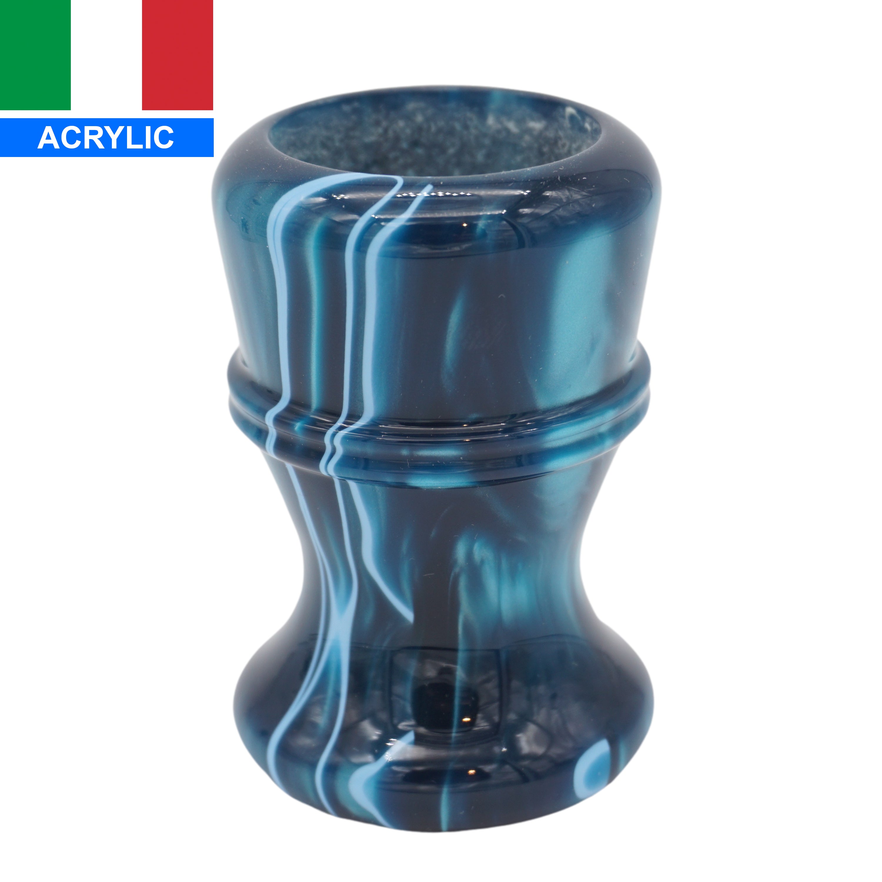 Premium Ocean Waves Handcrafted Shaving Brush Handle - Fits 28mm & 30mm Knots - Perfect for Wet Shaving, Grooming Kits & Luxury Bathroom Accessories
