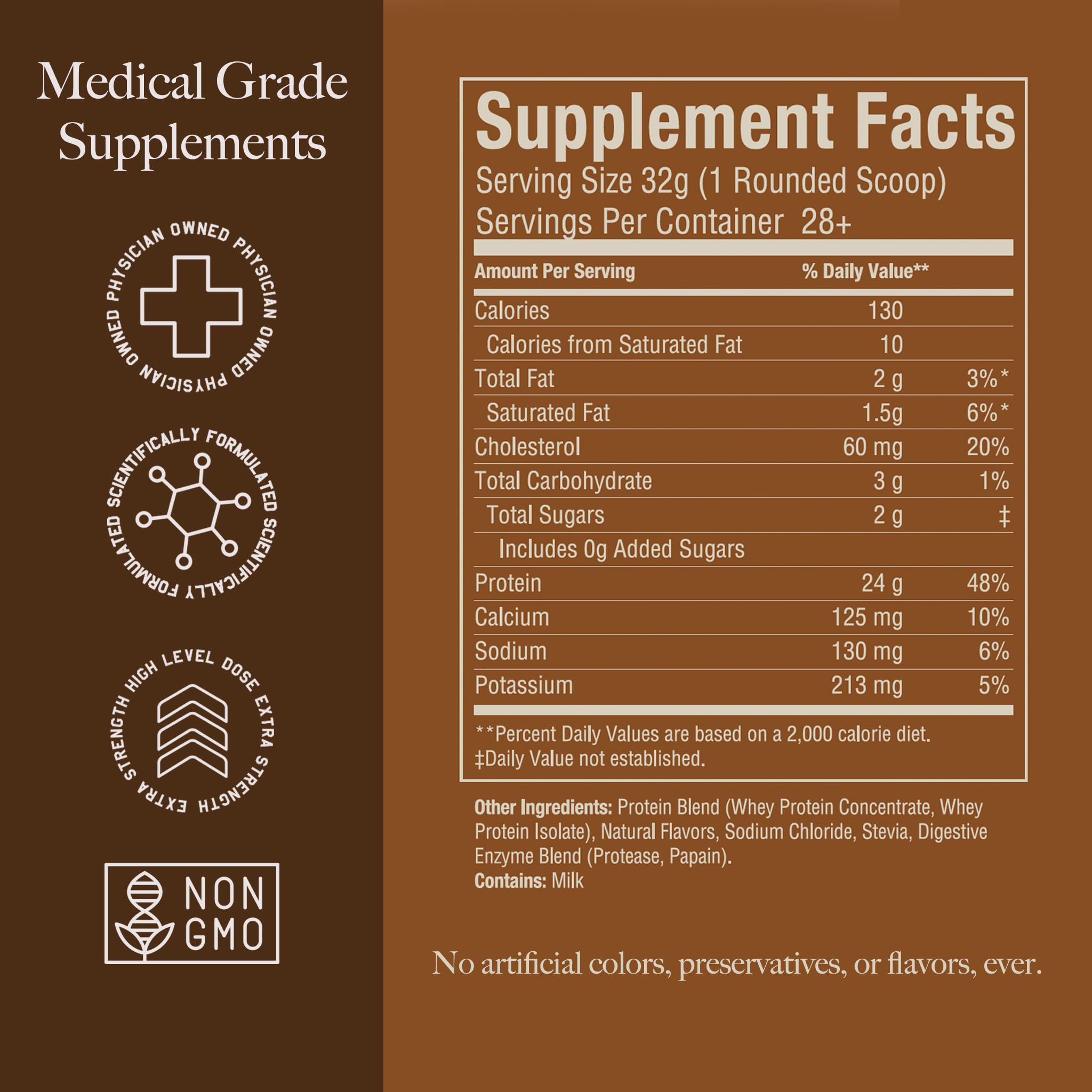 Premium Whey Protein Powder - 24g Protein per Serving, 2 lb, Salted Caramel Flavor, Stevia Sweetened | Ultra-Filtered, Non-GMO, Digestive Enzymes, No Artificial Additives | Post-Workout Recovery, Muscle Building, Healthy Breakfast Shake | Made in USA