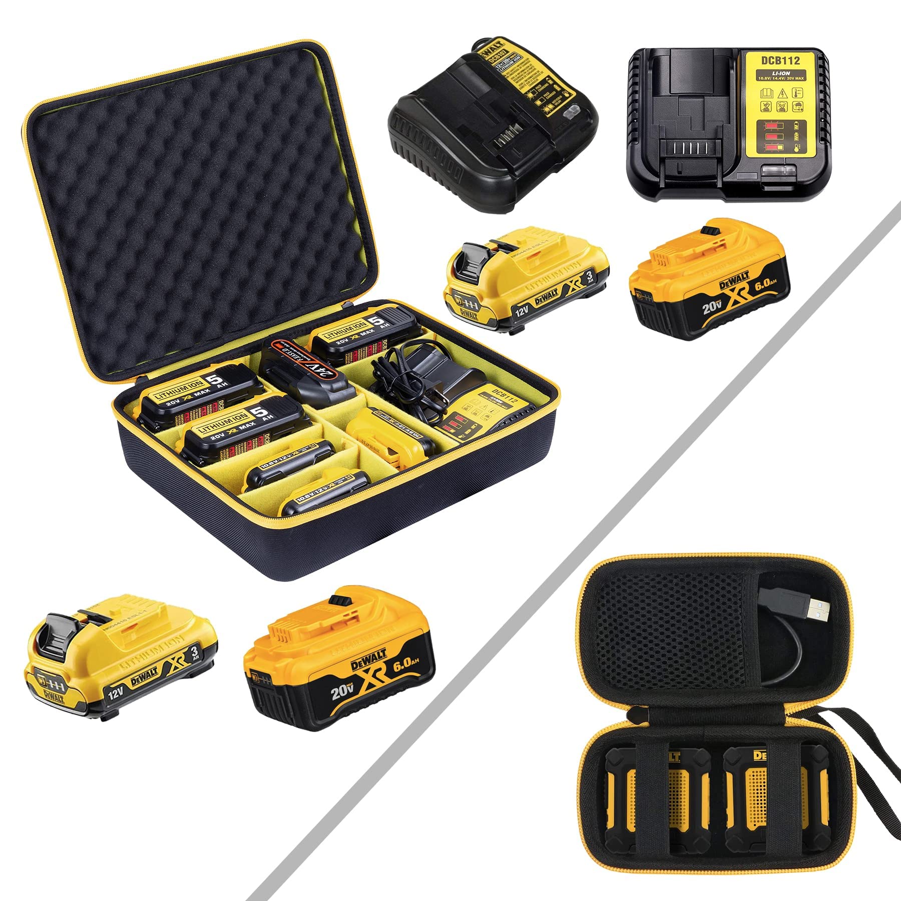 **DEWALT DXFRS220 1 Watt Heavy Duty Walkie Talkies & Hard Storage Case for 12V/20V/60V Max XR Battery & Charger – Durable Protection for Construction, Job Sites & Outdoor Adventures**