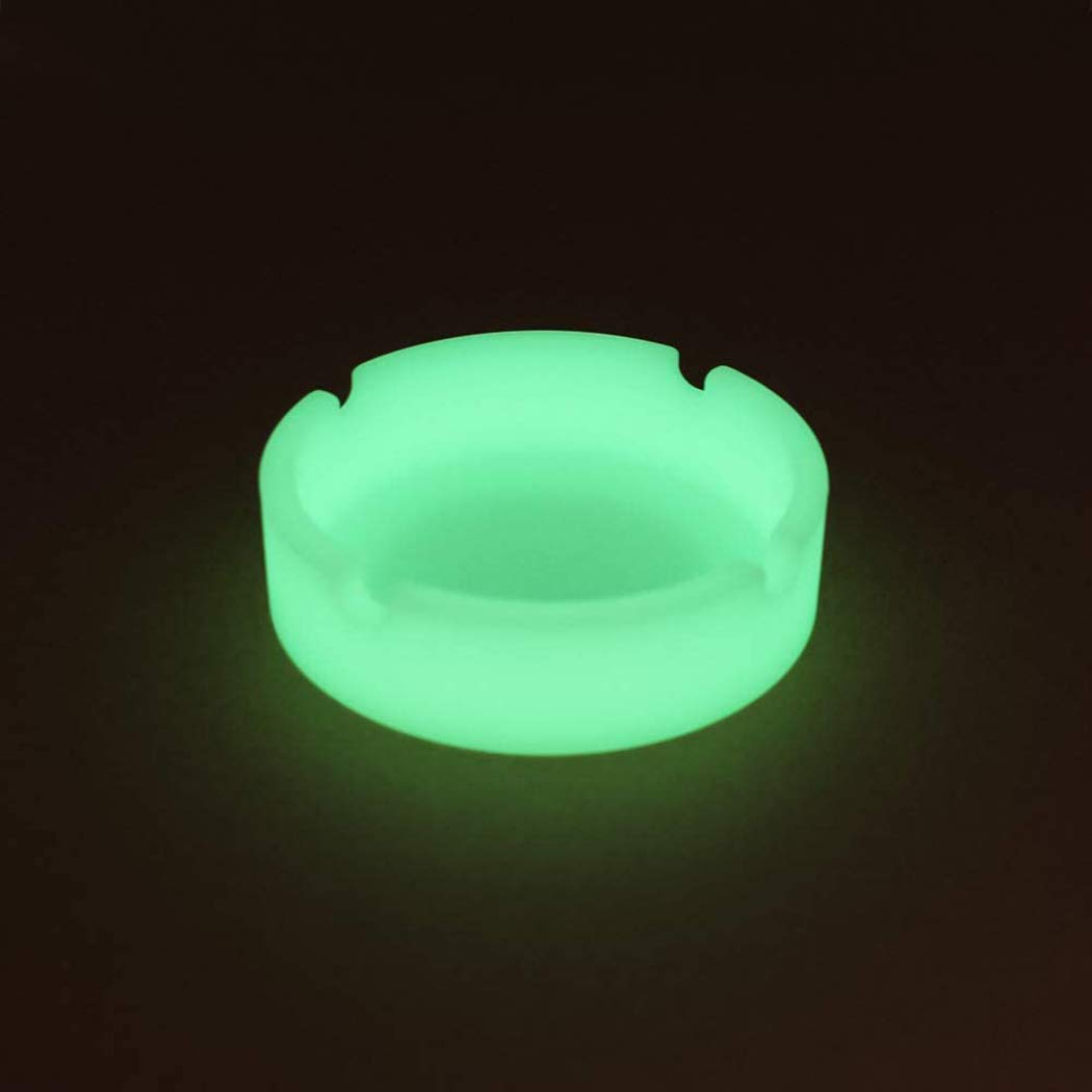 3 Pack Glow in The Dark Silicone Ashtrays - Heat Resistant & Unbreakable Round Ashtrays for Indoor/Outdoor Use - Perfect for Home, Patio, Camping & Travel