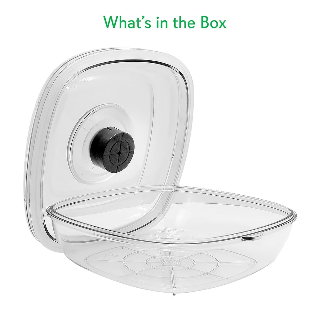 NutriChef 1L Air Vacuum Seal Food Storage Container - Reusable Airtight Kitchen Canister for Meal Prep, Lunch, Bread & Cereal - Keeps Food Fresh | Perfect for Home, Office & Camping Use