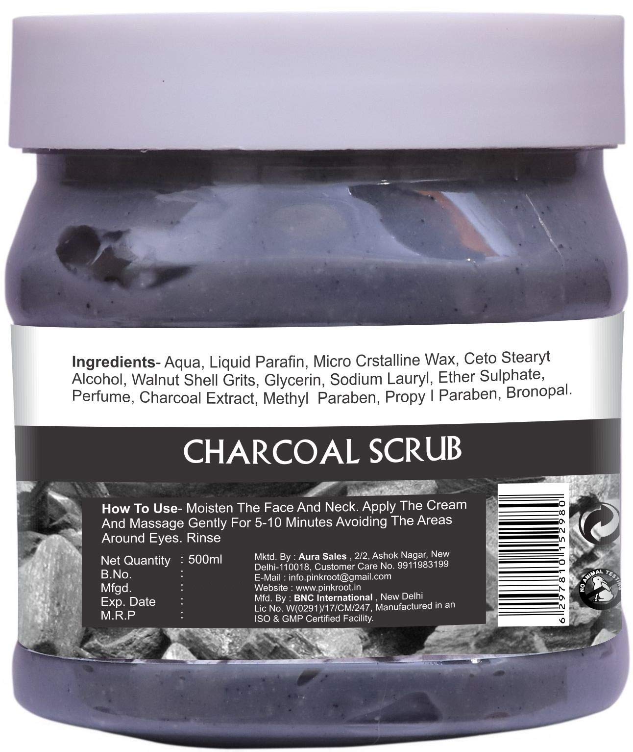 Pink Root Green Tea Massage Gel & Charcoal Scrub Set - 500ml Each for Relaxation & Deep Cleansing | Perfect for Spa Day & Skincare Routine