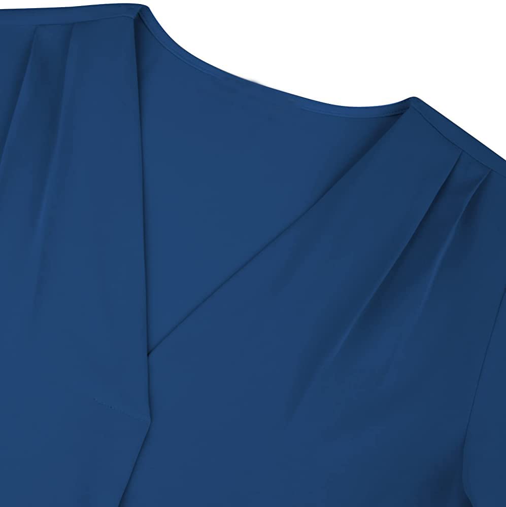 Elegant Women's V-Neck Chiffon Blouse with Ruffle Sleeves - Dressy Casual Tops for Work & Evening Outfits | Flowy Shirt for Office, Date Night & Special Occasions