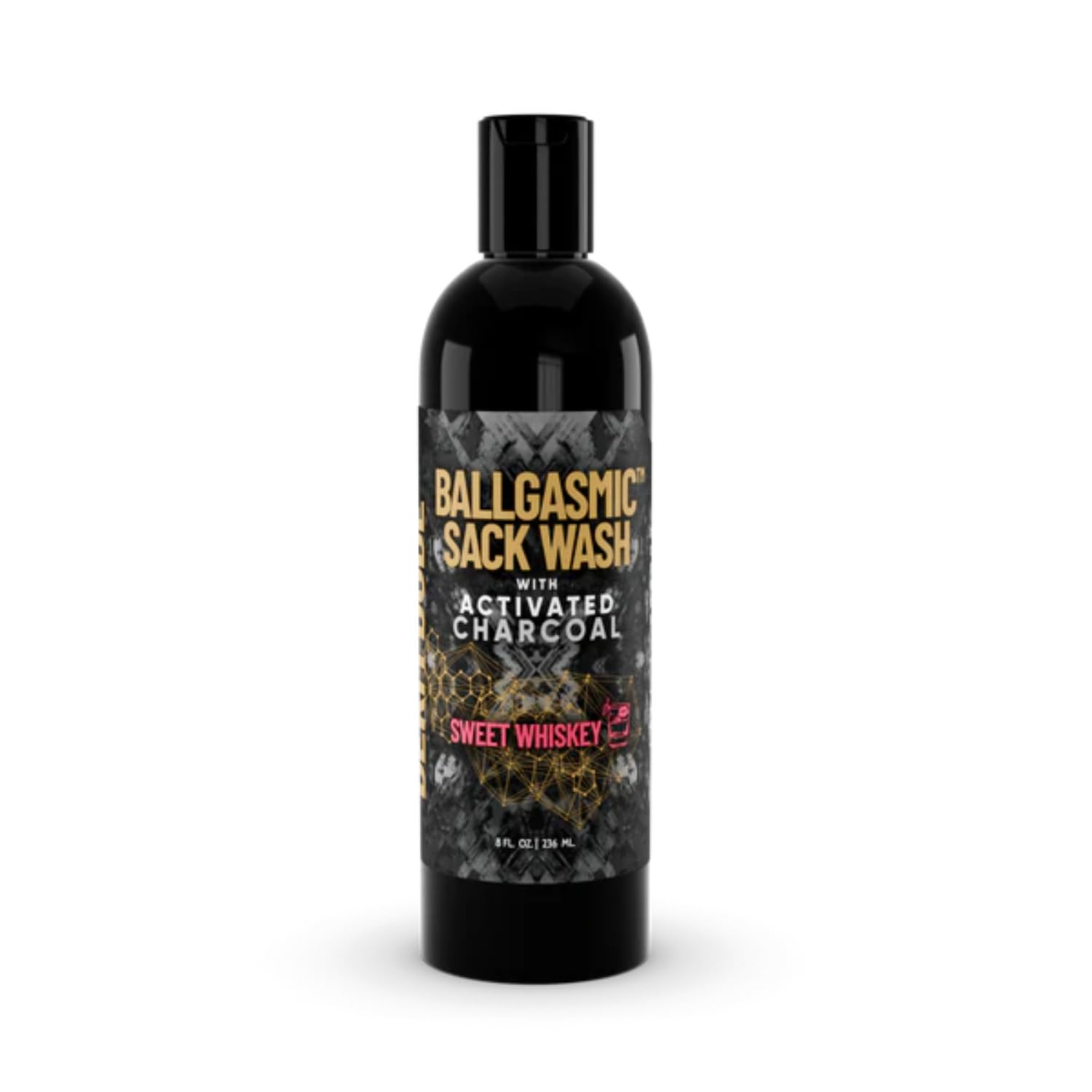 Derm Dude Men's Ball Wash & Body Wash for Private Area | Antibacterial Activated Charcoal Shower Gel for Odor Control & Sweat Protection | Anti-Chafing Formula for Sensitive Skin | Sweet Whiskey Scent, 8oz | Perfect for Gym, Travel & Daily Hygiene