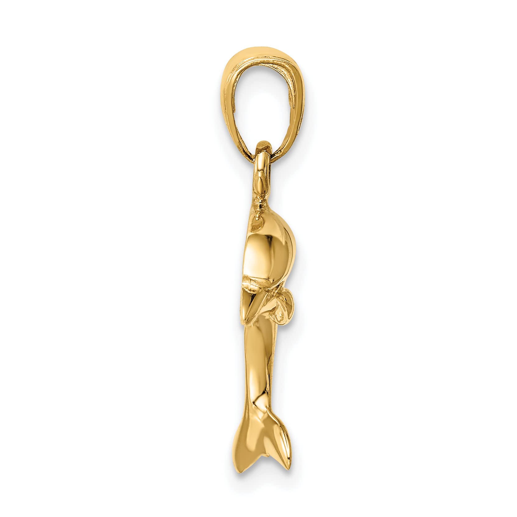 10K Solid Yellow Gold Sea Dolphin Necklace - Ocean Fish Pendant Jewelry for Women - Perfect Summer Beach Nautical Charm Gift for Her | Birthday, Anniversary, Valentine's Day
