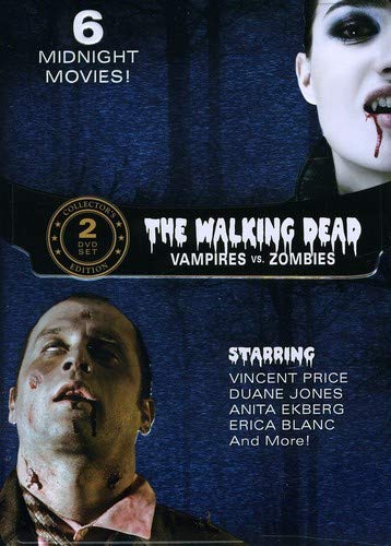 The Walking Dead: Vampires vs. Zombies - Horror Movie Collection (Fangs of the Living Dead, Grave of the Vampire, Devil's Nightmare, Zombie Hell House, Night of the Living Dead, Last Man on Earth) - Perfect for Halloween Movie Nights & Horror Film Marathons