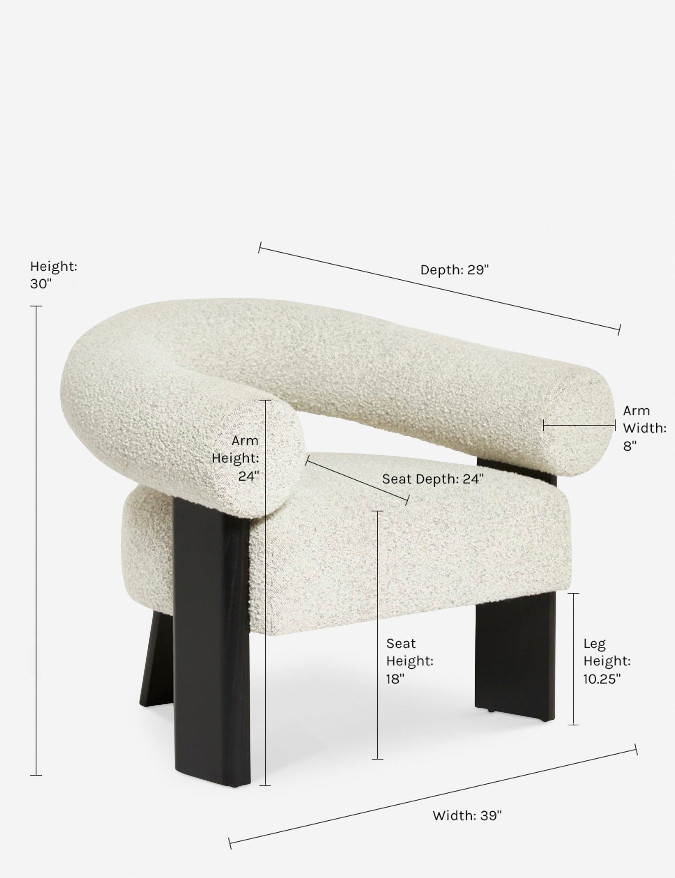 Celeste Accent Chair - Modern Upholstered Lounge Chair for Living Room, Bedroom & Office - Comfortable Reading Chair with Sturdy Wooden Legs