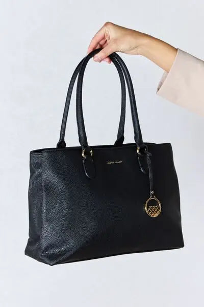 David Jones Structured Leather Handbag for Women - Premium Genuine Leather Tote Bag with Shoulder Strap - Perfect for Work, Travel & Everyday Use