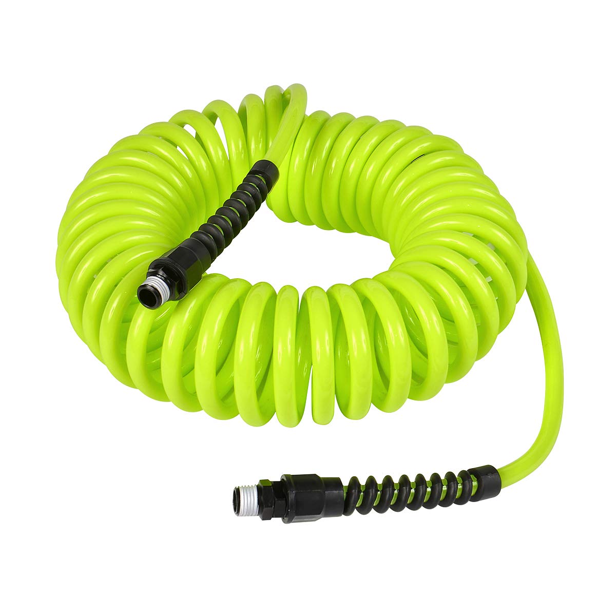 Flexzilla 1/4 in. x 25 ft. Polyurethane Recoil Air Hose - Lightweight, Kink-Free, Durable for Air Tools, Compressors | Ideal for Automotive, Construction & DIY Projects (Model: LP1425AFZ, ZillaGreen)