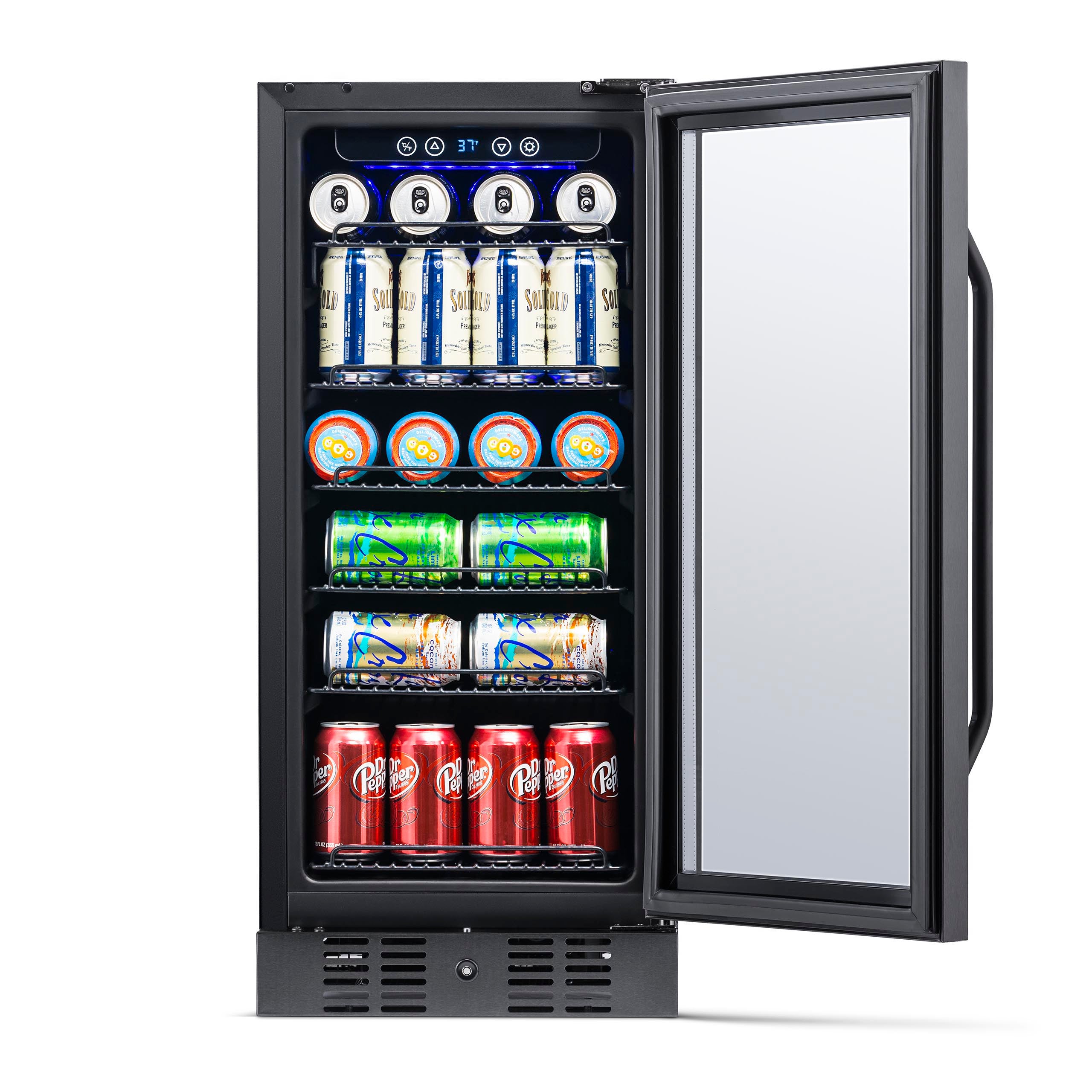 Newair® 96 Can Built-In Black Beverage Refrigerator - Perfect for Home Bars, Offices, and Entertaining Spaces