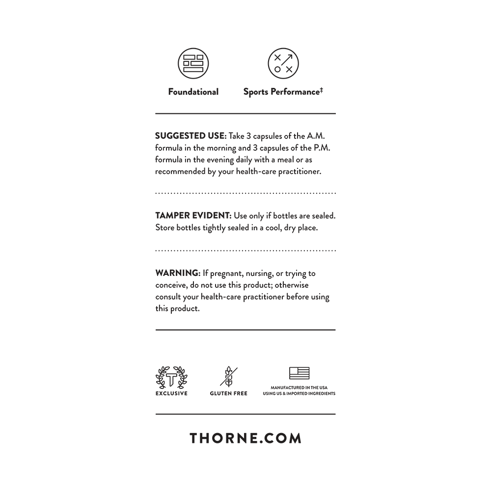 Thorne Multi Vitamin Elite (VM114NC) - Premium Daily Multivitamin for Men & Women - Supports Immune Health, Energy & Vitality - Ideal for Active Lifestyles & Wellness Routines