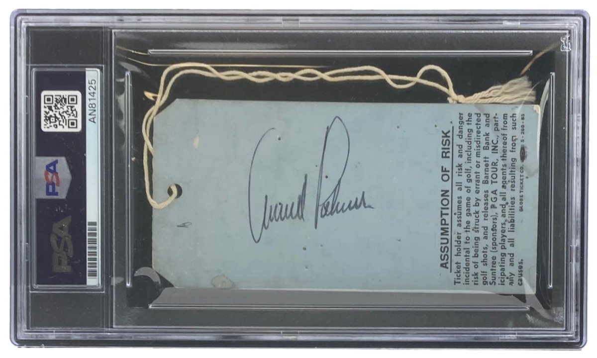Arnold Palmer Autographed 1985 PGA Senior Tour Classic Ticket - PSA Certified Collectible for Golf Memorabilia Fans & Sports Enthusiasts