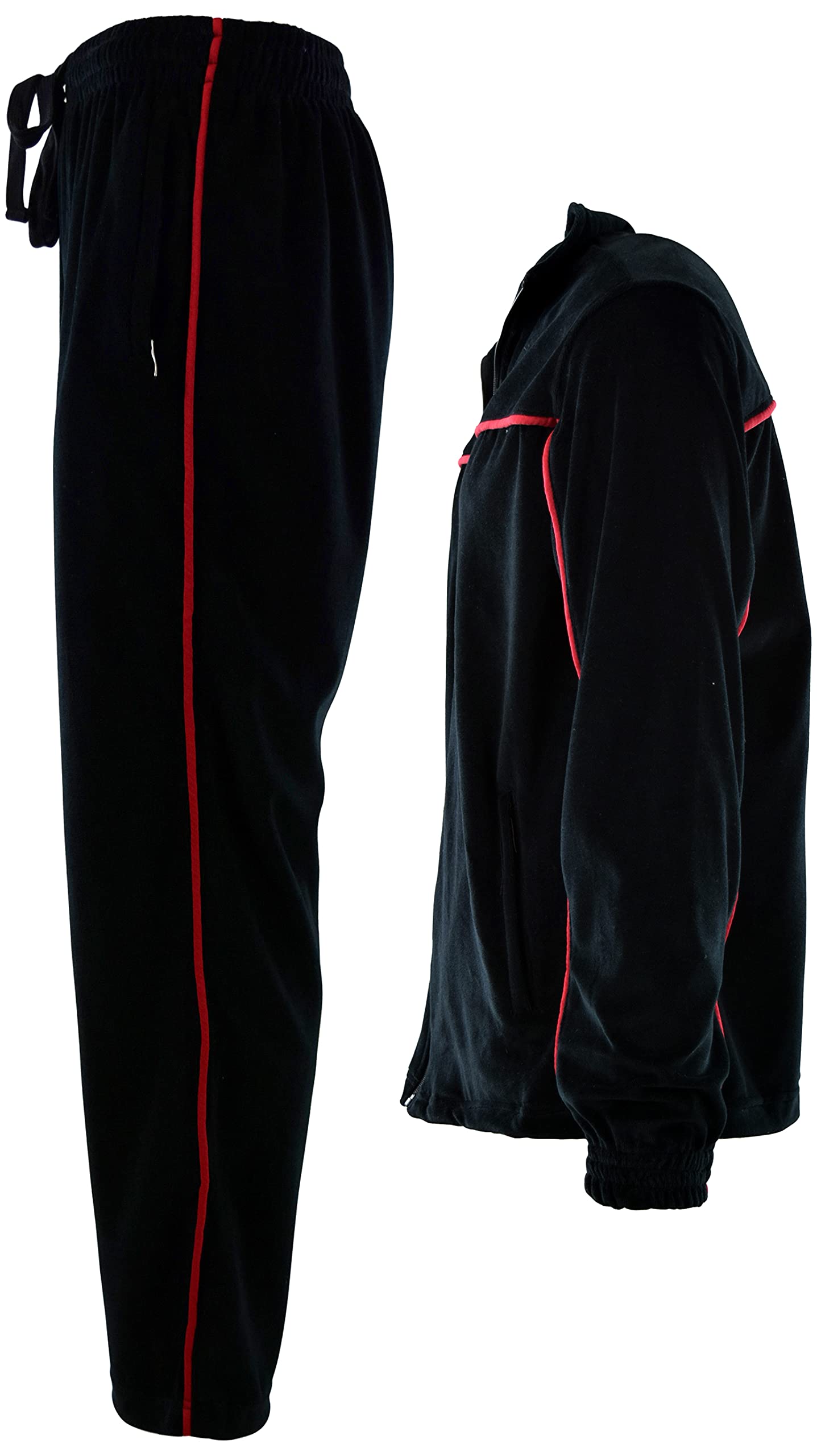 Premium Men's Velour Tracksuit with Zippered Pockets - Soft & Comfortable Jogging Suit for Lounge, Gym & Streetwear Fashion
