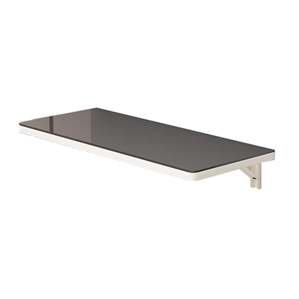 Wall-Mounted Industrial Modern Dining Table - Space-Saving Bar Table & Study Desk with Tempered Glass Top - Perfect for Small Apartments, Kitchen Bars & Home Offices