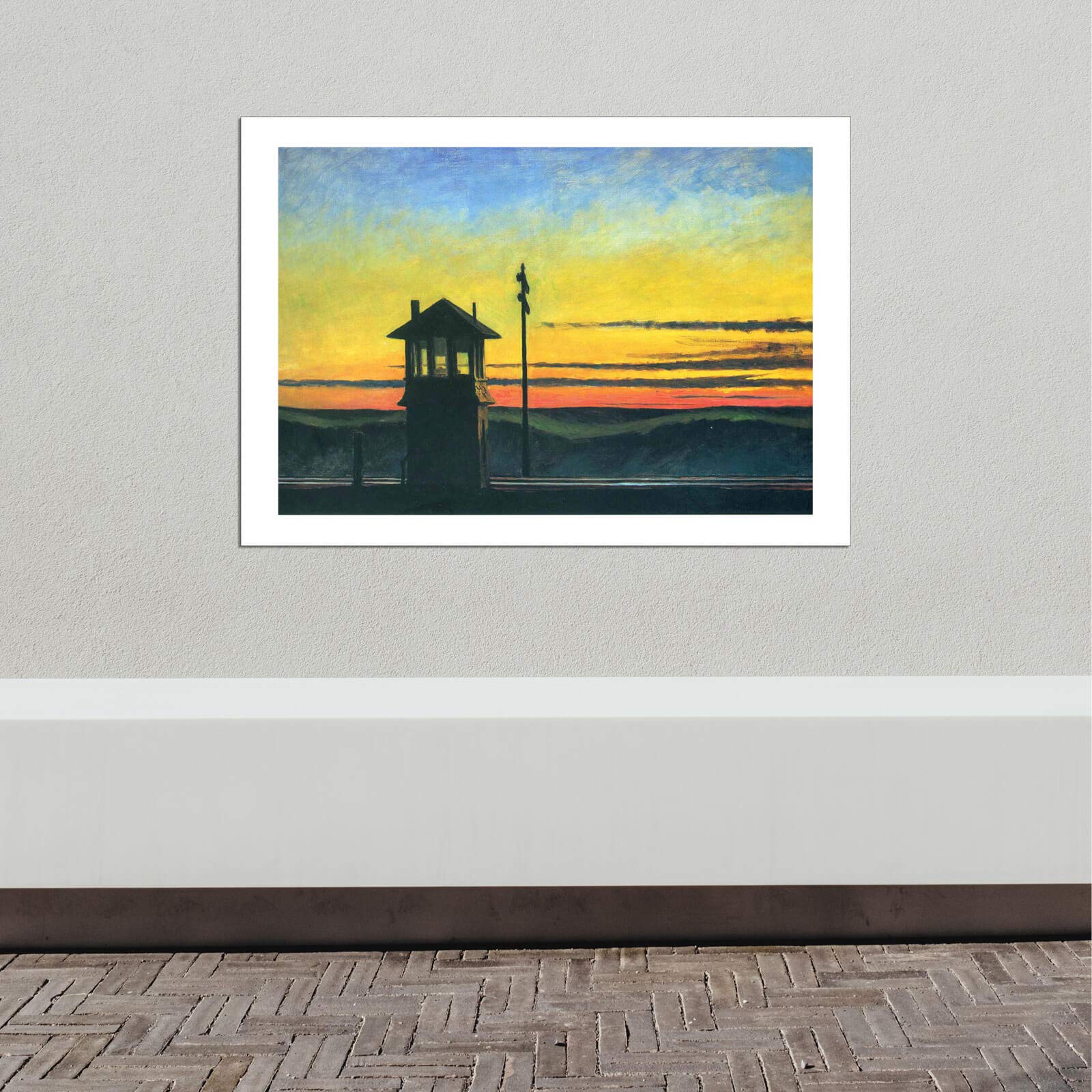 Edward Hopper Railroad Sunset Extra Large Framed Art Print - Semi Gloss Finish - Perfect for Living Room, Bedroom or Office Wall Decor