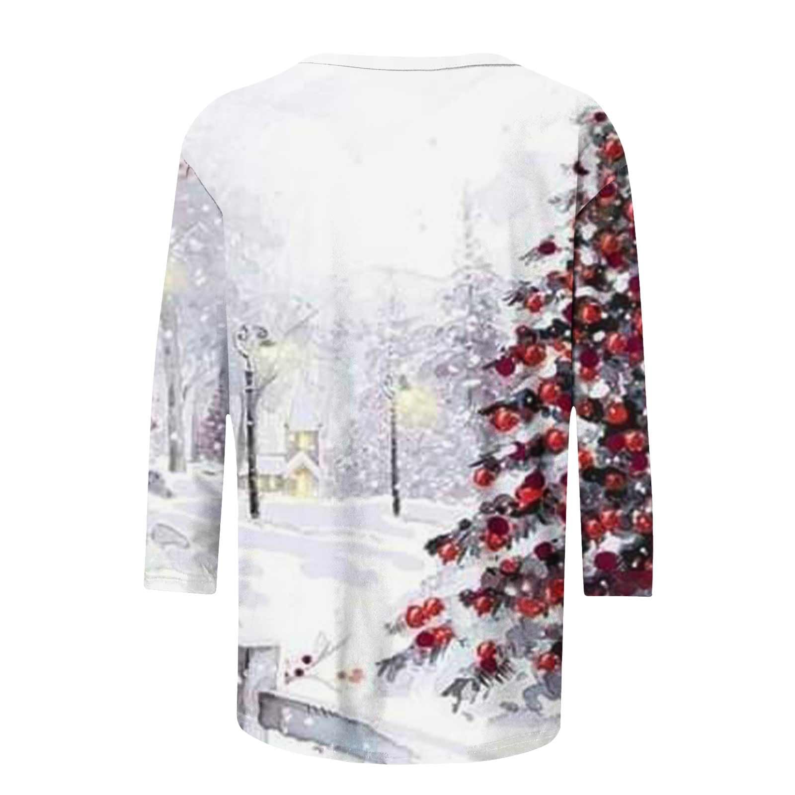 Yihaojia Plus Size Christmas Shirts for Women - Festive Holiday Tops for Parties & Family Gatherings - Black Friday & Christmas in July Deals