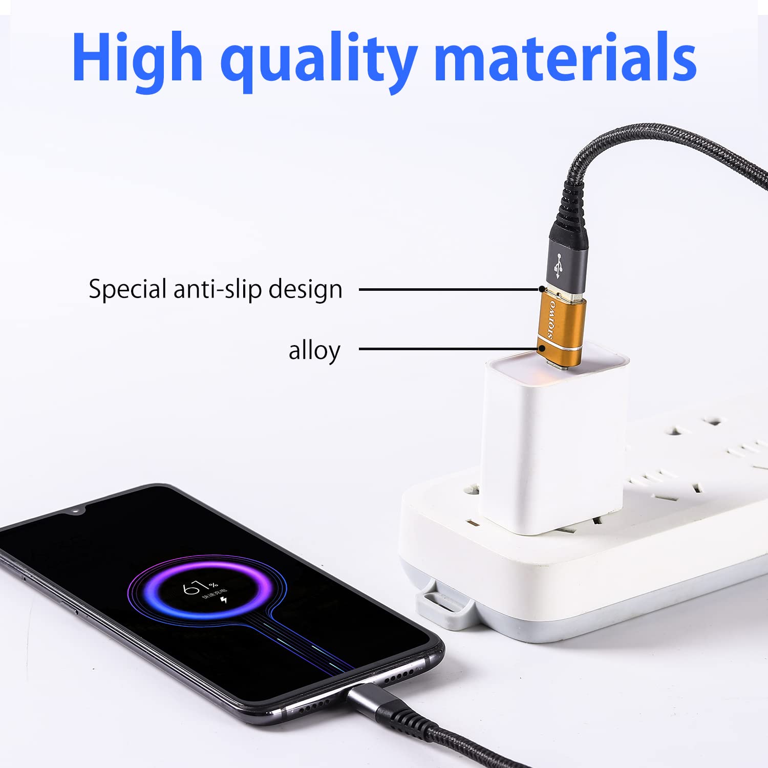 SIQIWO USB C to USB 3.0 OTG Adapter 2 Pack - Type C OTG Converter for MacBook Pro/Air, Dell XPS, Samsung Galaxy, Huawei, Surface Go - Fast Data Transfer & Charging for Laptops, Phones & Tablets