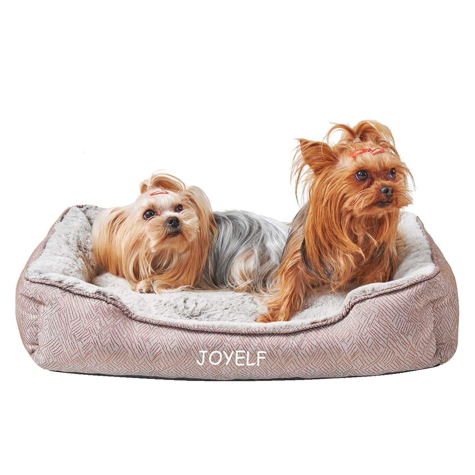 JOYELF Washable Calming Pet Bed for Dogs & Cats - Anti-Anxiety Plush Dog Bed & Cat Sofa - Soft & Cozy Pet Bed for Small to Medium Pets - Perfect for Crate, Kennel, or Home Use