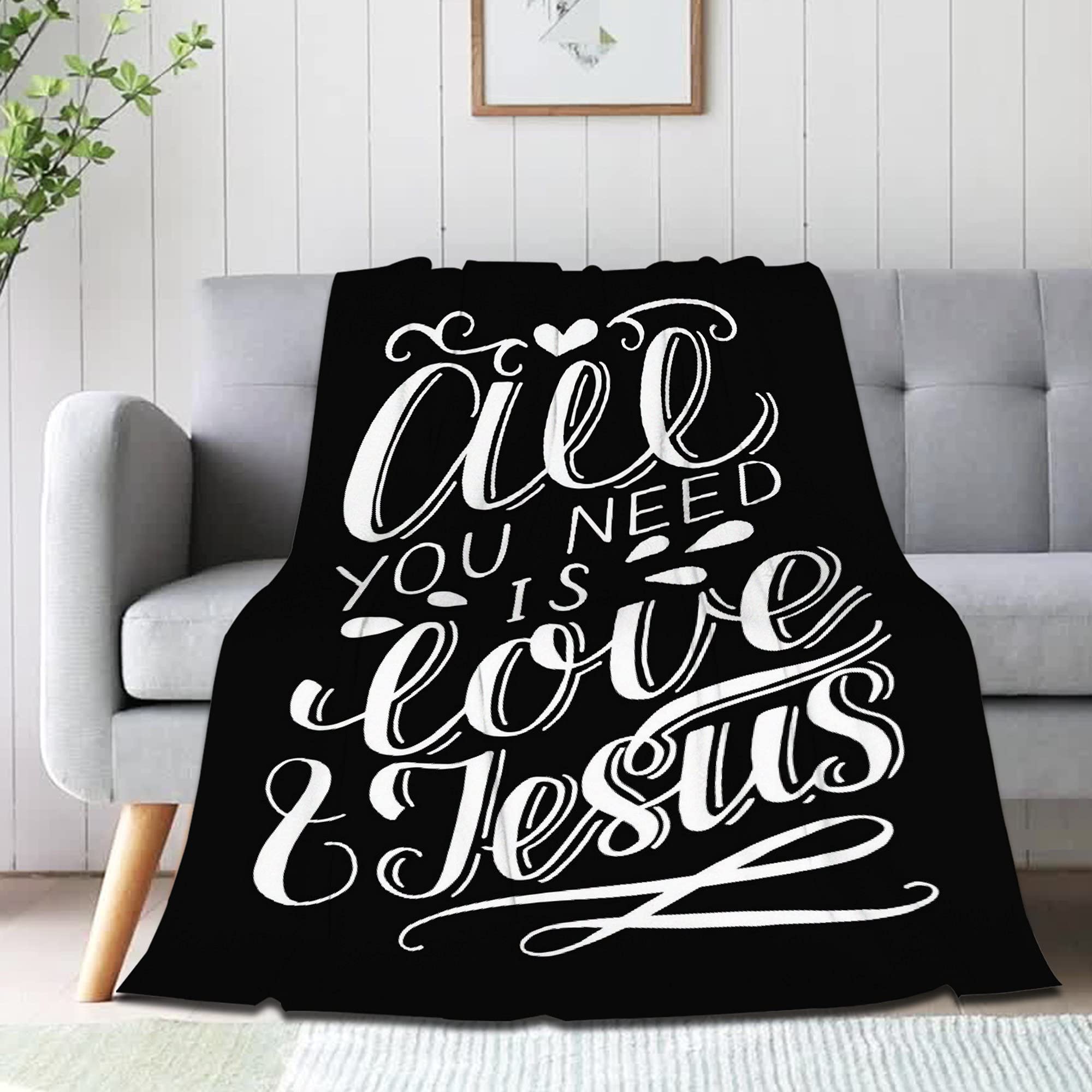 Sumedha Bible Verse Blanket - Inspirational Christian Gift for Women & Men, 120''x90'' Soft Throw for Sofa, Bed & Prayer