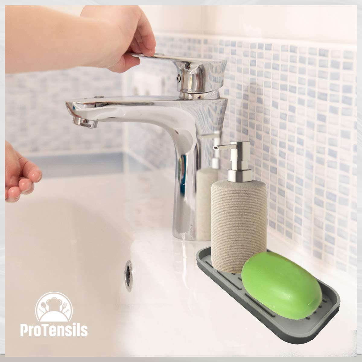 Premium Silicone Kitchen Sink Organizer - Sponge Holder & Soap Dispenser with Drainage Holes, Bathroom Countertop Organizer 10