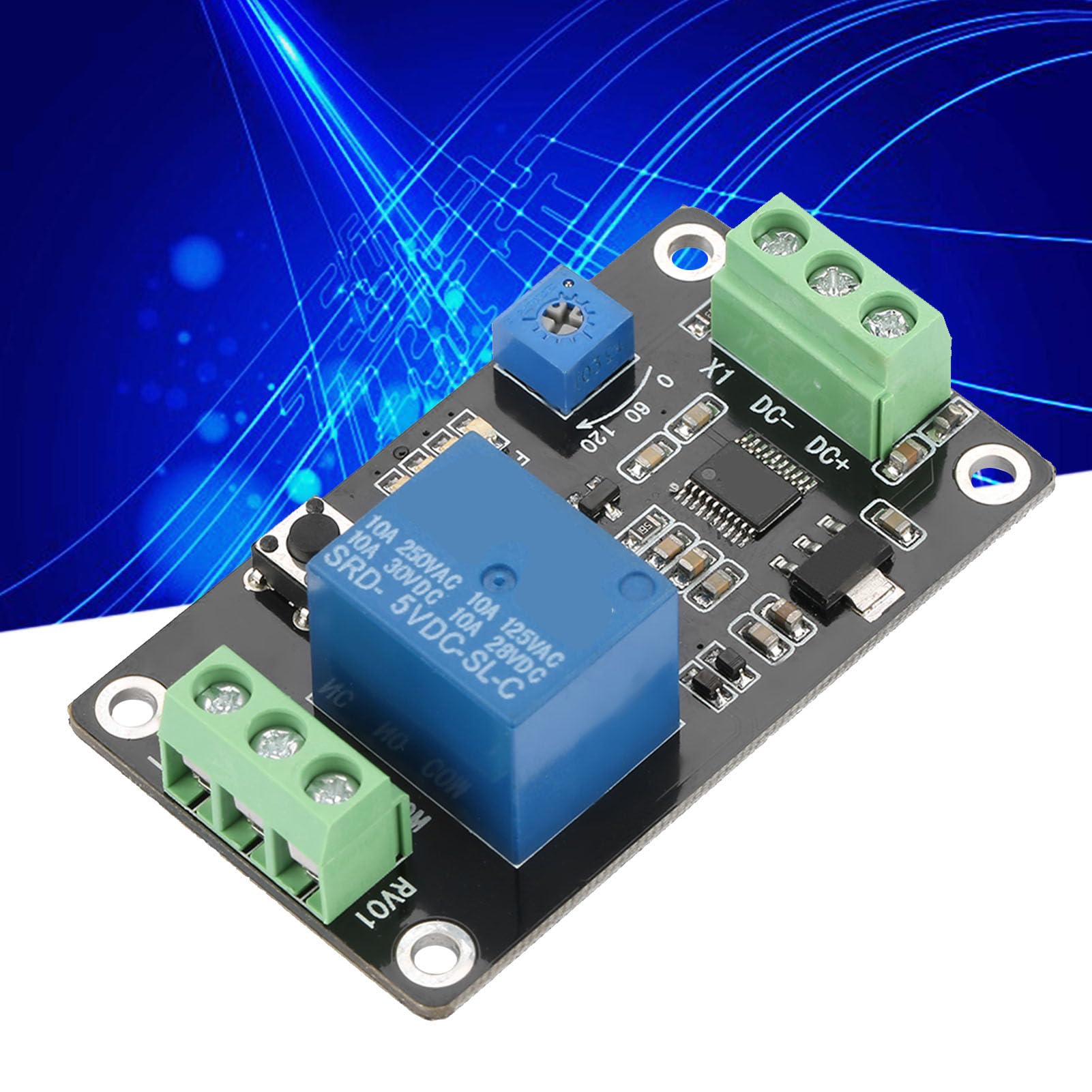 FTVOGUE Timer Relay Module - Self-Locking Delay On/Off Time Switch for DC 5V 12V 24V - Perfect for Home Automation, Industrial Control, and DIY Electronics Projects