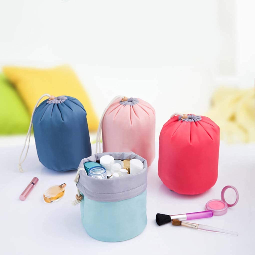 DREWIT STAR Premium Round Toiletry Bag for Women & Girls - Barrel Shaped Cosmetic Pouch, Travel Makeup Organizer (Multiple Colors) | Perfect for Travel, Gym, Beach & Daily Essentials Storage