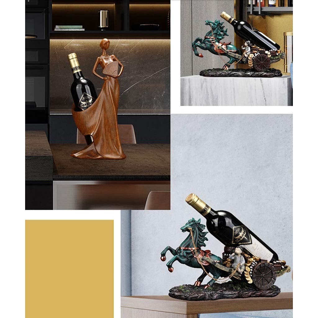 Handmade Resin Wine Rack Holder - Elegant Girl Model Home Bar Decor for Kitchen, Dining Room & Living Room | Unique Wine Shelf Accessory for Wine Bottle Storage & Display